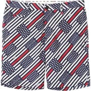 621-2132403-030-LL [ゴルフパンツ メンズ アメリカ柄プリント ストレッチタフタ ショートパンツ LLサイズ ホワイト]