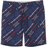621-2132403-120-LL [ゴルフパンツ メンズ アメリカ柄プリント ストレッチタフタ ショートパンツ LLサイズ ネイビー]