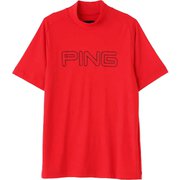 621-2168200-100-L [ゴルフウェア メンズ 半袖モックネックカットソープルオーバー Lサイズ レッド]