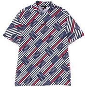 621-2168401-030-M [ゴルフシャツ メンズ ドライポリエステルストレッチカノコ 半袖ハイネックシャツ Mサイズ ホワイト]