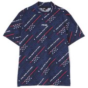 621-2168401-120-LL [ゴルフシャツ メンズ ドライポリエステルストレッチカノコ 半袖ハイネックシャツ LLサイズ ネイビー]
