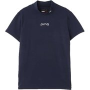 622-2168303-120-L [ゴルフシャツ レディース スタープリント ハイネックシャツ Lサイズ ネイビー]