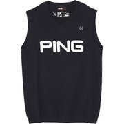 622-2174300-120-M [ゴルフベスト レディース PINGビッグロゴ Vネックニットベスト Mサイズ ネイビー]