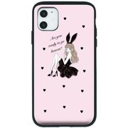 ci02611302-01-ip12 [スライドミラーICケース BLACK BUNNY 01 iPhone 12用]