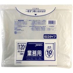 eco 省資源 業務用 ダストカート ごみ袋 ポリ袋 M 120L 縦120cm×横100cm×厚み0.03mm 10枚 透明 DKM-93
