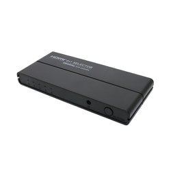 HDMIセレクター 4入力1出力 4K60Hz/HDCP2.2/HDR対応 切替用リモコン付き HDS-4K06/BK