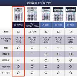 ヨドバシ.com - カシオ CASIO JS-20WKA-SR-N [実務電卓 ジャストタイプ