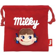 ペコちゃん フェイス巾着 レッド [キャラクターグッズ]
