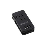 INOVA たぷまき3 3ポート USB付き 3AC 電源タップ ブラック 3R-TAC03BK