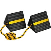 タイヤストッパー 紐付き 2個入り (軽~普通自動車、RV車、トラック(最大積載量4t)対応) No.2252