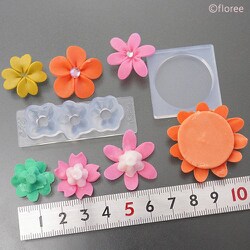 C-789 シリコーン型 花弁台＆ブーケ台 （特大・大） [型取用品]