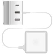 USB AC充電器 合計最大3.4A USB-C×1/USB-A×2 ホワイト JKTP2A1C34WH