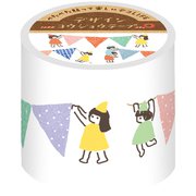 限定 デザイン養生テープ こびとガーランド QY6