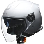 インナーシールド付きジェットヘルメット Lサイズ(59~60cm未満) Wシールド・PSC・SG・全排気量対応・UVカット・着脱式内装 FLX Lサイズ マットシルバー