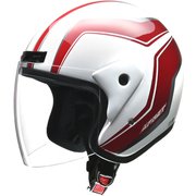 ジェットヘルメット フリーサイズ(57~60cm未満) PSC・SG・全排気量対応・UVカット・グラフィックモデル APRET ホワイト