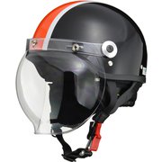 CR-760 ハーフヘルメット バブルシールド付き フリーサイズ (57~60cm未満) BK/OR