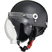 ハーフヘルメット CROSS(クロス) CR-760 フリーサイズ(57~60cm未満) PSC/SG 125cc以下用 バブルシールド付き イヤーカバー付き ハーフマットブラック