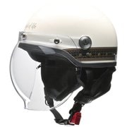 ハーフヘルメット CROSS(クロス) CR-760 フリーサイズ(57~60cm未満) PSC/SG 125cc以下用 バブルシールド付き イヤーカバー付き エスニックアイボリー