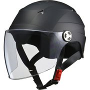 ハーフヘルメット SERIO(セリオ) RE-40 フリーサイズ(57~60cm未満) PSC/SG 125cc以下用 シールド付き 軽量 マットブラック