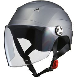 ハーフヘルメット SERIO（セリオ） RE-40  フリーサイズ（57～60cm未満） PSC/SG 125cc以下用 シールド付き 軽量 スモーキーシルバー