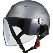 ハーフヘルメット SERIO(セリオ) RE-40 フリーサイズ(57~60cm未満) PSC/SG 125cc以下用 シールド付き 軽量 スモーキーシルバー