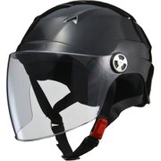 ハーフヘルメット SERIO(セリオ) RE-41 LLサイズ(61~62cm未満) PSC/SG 125cc以下用 シールド付き ブラック