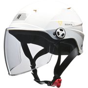 ハーフヘルメット ZORK(ゾーク) 大きめフリーサイズ(60~62cm未満) PSC/SG 125cc以下用 シールド付き ホワイト