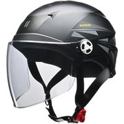 ハーフヘルメット ZORK(ゾーク) 大きめフリーサイズ(60~62cm未満) PSC/SG 125cc以下用 シールド付き マットブラック