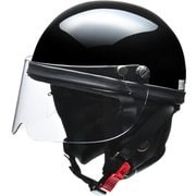 ハーフヘルメット HARVE(ハービー) HS-2 フリーサイズ(57~60cm未満) PSC/SG 125cc以下用 シールド付き イヤーカバー付き ビジネスモデル ブラック