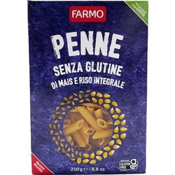 グルテンフリーパスタ・ペンネ（トウモロコシ粉、玄米粉、米粉、ポテトスターチ） 250g