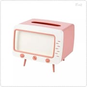 スマホスタンド付き テレビ型ティッシュケース ピンク IQ-TISSUE-PK