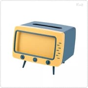 スマホスタンド付き テレビ型ティッシュケース イエロー IQ-TISSUE-NV
