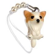 DN-2004 [Dog 92 ビーズストラップ Chihuahua ロングコートチワワ / ホワイトレッド]
