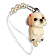 DN-5001 [Dog 92 ビーズストラップ Shih Tzu シーズー / ゴールドホワイト]