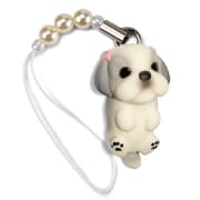 DN-5003 [Dog 92 ビーズストラップ Shih Tzu シーズー / シルバーホワイト]