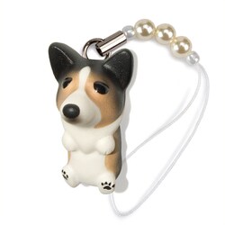 DN-7003 [Dog 92 ビーズストラップ Corgi コーギー / セーブルホワイト]