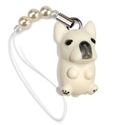 DN-1502 [Dog 92 ビーズストラップ French Bulldog フレンチブルドッグ / クリームホワイト]