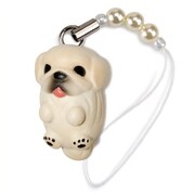 DN-2601 [Dog 92 ビーズストラップ Pekingese ペキニーズ / クリーム]