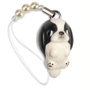 DN-4401 [Dog 92 ビーズストラップ Chin 狆 / ブラックホワイト]