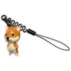 MA-4001 [お犬様 vol.1 松葉紐ストラップ プチコード Shiba 柴犬 / 赤]