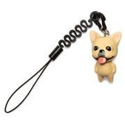 MA-1502 [お犬様 vol.1 松葉紐ストラップ プチコード French Bulldog フレンチブルドッグ / クリーム]