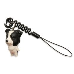 MA-3801 [お犬様 vol.1 松葉紐ストラップ プチコード Border Collie ボーダーコリー / ブラックホワイト]