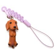 MS-3001 [お犬様 vol.2 松葉紐ストラップ プチコード Dachshund ダックス / レッド]