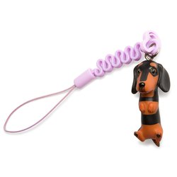MS-3003 [お犬様 vol.2 松葉紐ストラップ プチコード Dachshund ダックス / チョコレートタン]