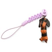 MS-3003 [お犬様 vol.2 松葉紐ストラップ プチコード Dachshund ダックス / チョコレートタン]