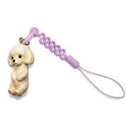 MS-8002 [お犬様 vol.2 松葉紐ストラップ プチコード Toy Poodle トイプードル / ホワイト]