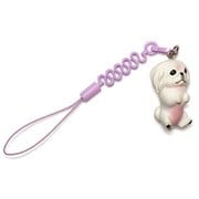 MS-2601 [お犬様 vol.2 松葉紐ストラップ プチコード Pekingese ペキニーズ / ホワイト]