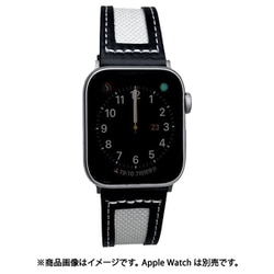 PSNLEFW7L-BK [AppleWatch 42/44/45mm用 優しい風合い 布と革のいいところ取り レザーエッジ＆ファブリック ブラック]