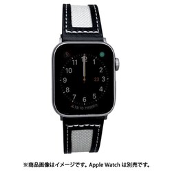 PSNLEFW7S-BK [AppleWatch 38/40/41mm用 優しい風合い 布と革のいいところ取り レザーエッジ＆ファブリック ブラック]