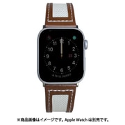 PSNLEFW7S-BW [AppleWatch 38/40/41mm用 優しい風合い 布と革のいいところ取り レザーエッジ＆ファブリック ブラウン]